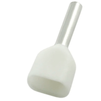 CRIMPTECH TWIN CORD END TERMINAL, WHT, 0.75MM2, 8MM