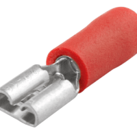 CRIMPTECH PRE-INS TERMINAL SGRIP, FEMALE, RED, 6.4MM