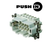 HE 10-POLE, 500V, 16 A SIZE 4 MALE INSERT PUSH IN