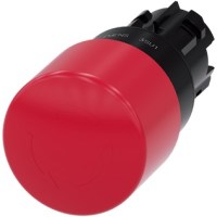 PUSHBUTTON, 22MM PLASTIC, EMERG.STOP, MUSHROOM 30MM, RED