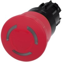 PUSHBUTTON, 22MM PLASTIC, EMERG.STOP, MUSHROOM 40MM, RED