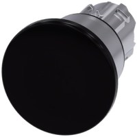 PUSHBUTTON, 22MM METAL, MUSHROOM 40MM, BLACK