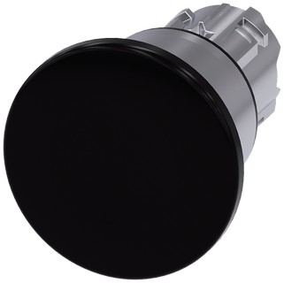 PUSHBUTTON, 22MM METAL, MUSHROOM 40MM, BLACK