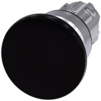 PUSHBUTTON, 22MM METAL, MUSHROOM 40MM, BLACK