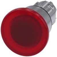 PUSHBUTTON, 40MM, RED ILLUMIN. MUSHROOM