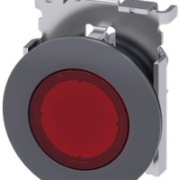 PUSHBUTTON, 22MM METAL, ILLUM., MATTE RED