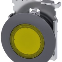 PUSHBUTTON, 22MM METAL, ILLUM., MATTE YELLOW