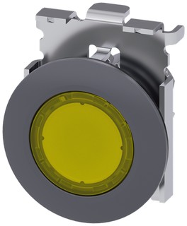 PUSHBUTTON, 22MM METAL, ILLUM., MATTE YELLOW