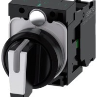SELECTOR SWITCH, 22MM PLASTIC, ILLUM., BLACK/WHITE, I-O-II