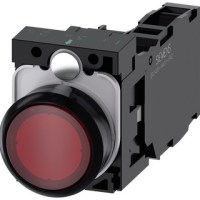 PUSHBUTTON, 22MM PLASTIC, ILLUM., LED 110VAC, RED