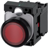 PUSHBUTTON, 22MM PLASTIC, ILLUM., LED 230VAC, RED