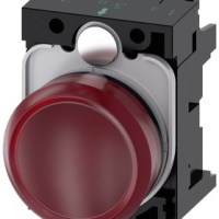 INDICATOR LIGHT, 22MM PLASTIC, LED 230VAC, RED
