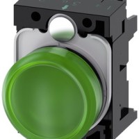 INDICATOR LIGHT, 22MM PLASTIC, LED 230VAC, GREEN