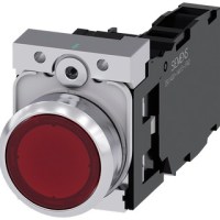 PUSHBUTTON, 22MM METAL, ILLUM., LED 24VAC/DC, RED