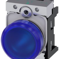 INDICATOR LIGHT, 22MM METAL, LED 230VAC, BLUE