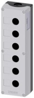 PUSHBUTTON ENCLOSURE, 22MM PLASTIC, 6 HOLE, GRAY