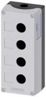 PUSHBUTTON ENCLOSURE, 22MM METAL, 4 HOLE, GRAY