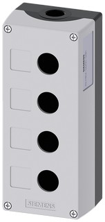 PUSHBUTTON ENCLOSURE, 22MM METAL, 4 HOLE, GRAY