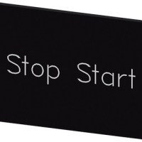 LABEL, 17.5X27MM, SNAP ON, BLACK/WHITE, STOP START