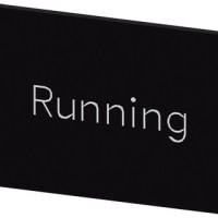 LABEL, 17.5X27MM, SNAP ON, BLACK/WHITE, RUNNING