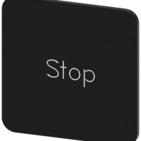 LABEL, 22X22MM, ADHESIVE, BLACK/WHITE, STOP