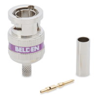 CRIMP CONNECTOR, BNC 3PC, MINI, RG-59, 12 GHz UHD