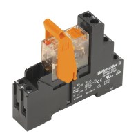 Relay module, 230 V AC, red LED, 2 CO contact with test button (AgNi 90/10) , 250 V AC, 8 A, Screw connection