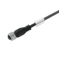 Sensor-actuator Cable (assembled), One end without connector, M12, Number of poles: 4, Cable length: 25 m, Female socket, straight