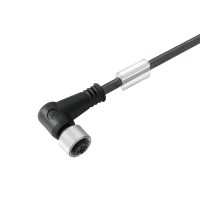 Sensor-actuator Cable (assembled), One end without connector, M12, Number of poles: 4, Cable length: 25 m, Socket, angled