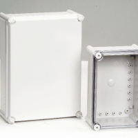 ENCLOSURE, H SERIES PC HINGED GREY LID, 190X190X130