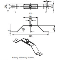 CEILING MOUNT GALV STEEL BRACKET SET FOR HLL LED