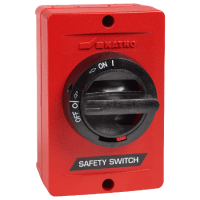 ISOLATOR SW, ALU, 2H FIRE RATED, 40A, BLACK HANDLE