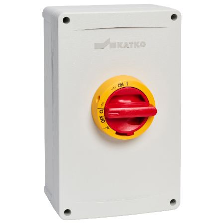 ISOLATOR SW, ALU, 3P, 3H EMC 80A, YELLOW/RED HANDLE