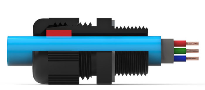 M25 SINGLE COMPRESSION NYLON BLACK CABLE GLAND. CABLE OD =
