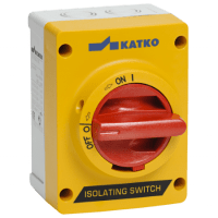 ISOLATOR SW, PC, 3P YELLOW/RED HANDLE, 40A
