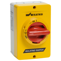 ISOLATOR SW, ALU, 4P YELLOW/RED HANDLE, 40A