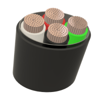 SPEAKER CABLE, 4 CORES 4MMÂ², STRANDED BARE COPPER, BLACK